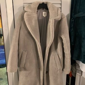 Womens grey teddy coat